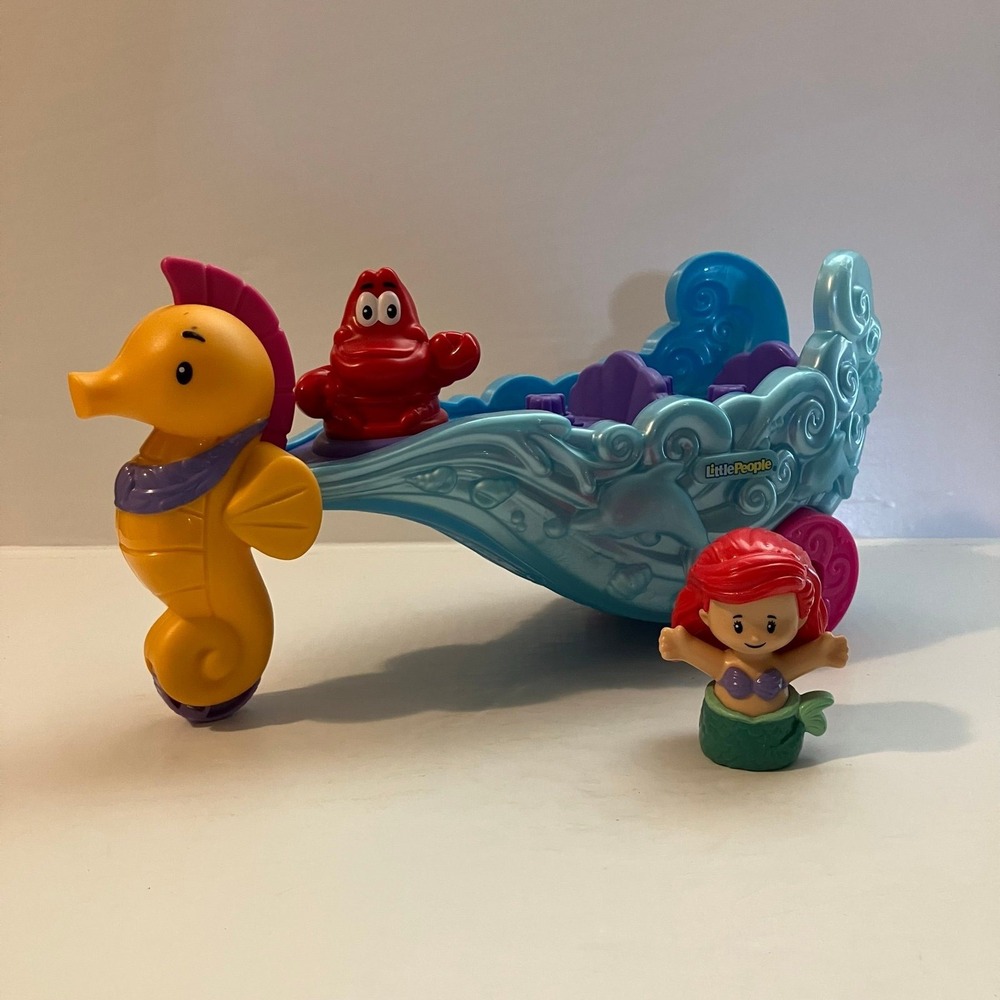 Fisher-Price Little People Disney Ariel Sebastian Light-Up Seahorse Ride
